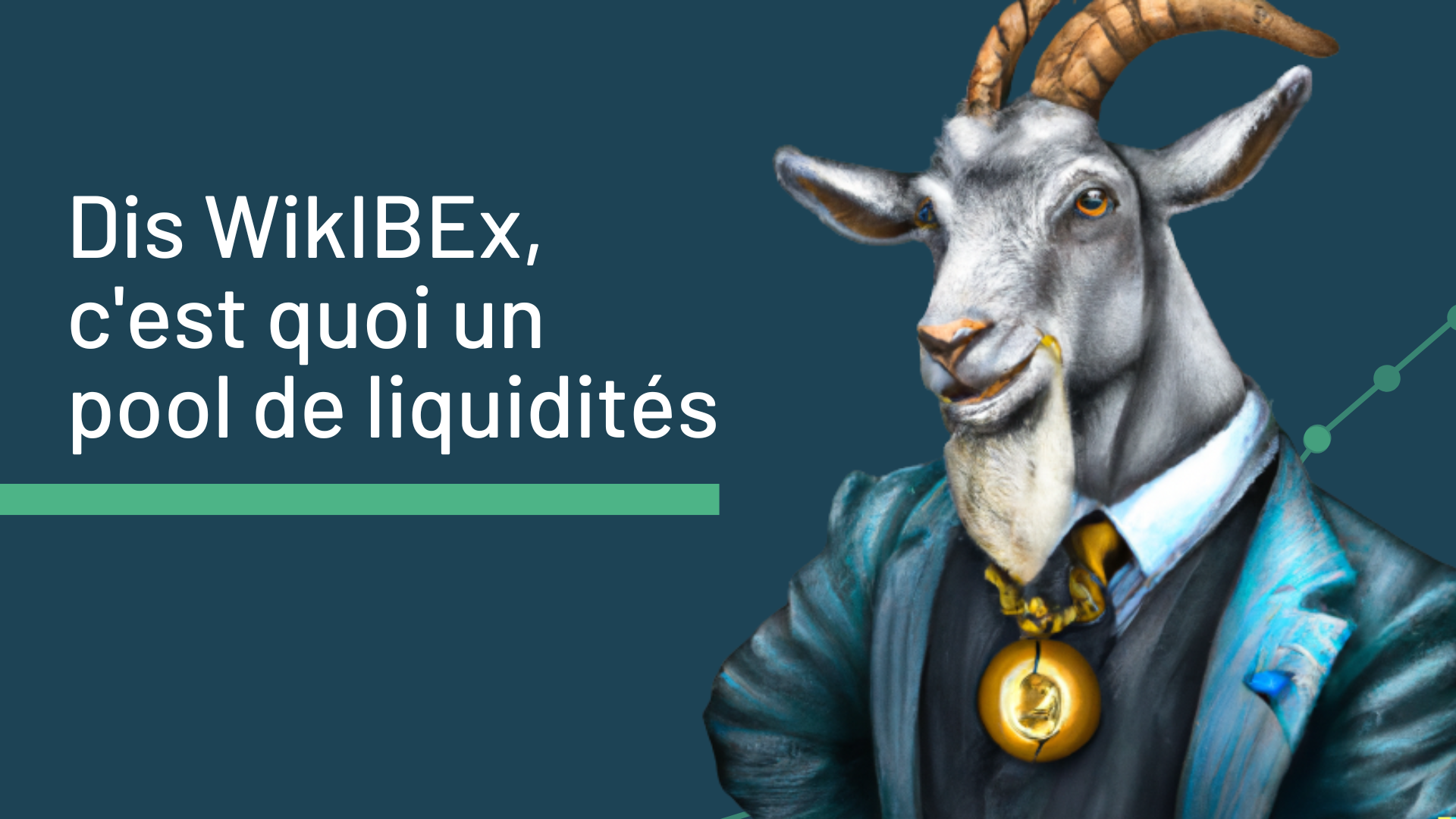 Ilustration d'une chèvre en costard qui répond à la question : "c'est quoi un pool de liquidités"
